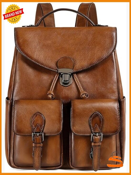 Vintage Genuine Leather Backpack Purse Fashion Rucksack Retro Daypack main image 6